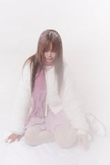 Mini ribbon muffler_pink