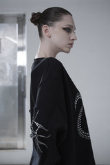 [MADE] beads long sleeve T_BLACK