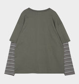 (UNISEX) ハイプレイヤードオーバーフィットTシャツ