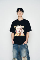 25SS ヘムラインデストロイドデニムショートパンツ ブルー