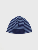 SOFT BOW BEANIE STRIPE BLUE
