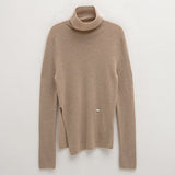 (T-6980)ESSENTIAL CASHMERE UNBAL HIGH NECK KNIT