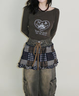 Kibet Heart Vintage Printed Long Sleeve T-Shirt