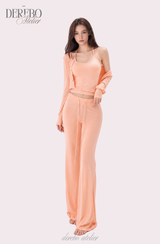 Roena pad sleeveless flare training set-up( cardigan)
