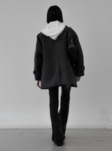 Angora Fur Crop Hooded Sweatshirt