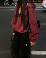 Little Hooded Check Windbreaker