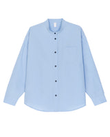 A Drop High neck Shirt - Sky Blue