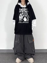 crying layered hoodie
