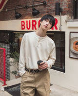 ローチワッフルヘンリーネックロングスリーブTシャツ