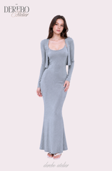 Violet Sleeveless Long Dress Cardigan Set (REGULAR)