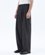 フラップポケットデニムコットンワイドパンツ_Black Denim