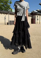 DRAPE SHIRRING T-SHIRTS
