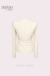 daisy scarf chiffon shirring blouse top