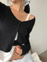 Minimal Button Cardigan