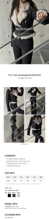 Fur crop mustang jacket(3color)