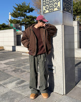 メイカーゴ ワイドコーデュロイパンツ (ベージュ)