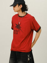 HE リンガー スター プリント 1/2 T