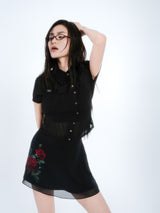 ROSE LAYERED SKIRT [BLACK]