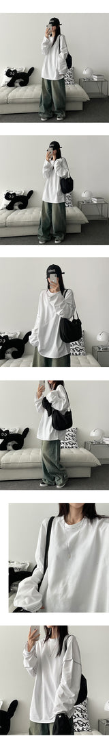 トロムスティッチオーバーサイズフィットロングTシャツ