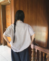 Caper Linen Oversized Fit Checkered Shirt