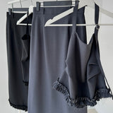 Ruffle Trimming Top - 2colors