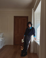 Low Adjust Cotton Two Tuck Slacks