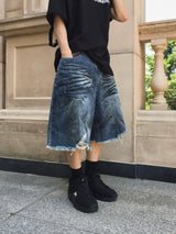 Checka Dirty Oil バミューダデニムパンツ 2C