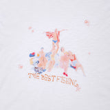 フィッシングピープルグラフィックルーズフィットTシャツ [WHITE]