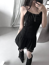 [60%Exclusive] black lace corset one-piece