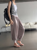 Relaxie Harem Yoga Ribbed Capri Pants 3color