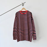 BHNY LOOSE FIT SLIT STRIPED LONG SLEEVE T-SHIRT