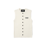 Ivory Pleated Sleeveless Knit Vest
