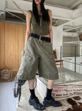 Mute Dyeing Bermuda Cargo Pants