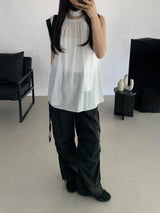 Romits Sleeveless Blouse Tie Set