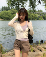 Henne Double Button See-Through Cardigan