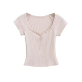 Elyra Snap V-Neck Tee
