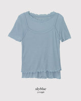 #ウェーブポイントショートスリーブTシャツ＋スリーブレスセット(3color)