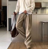 ヨギス ワイドフィット シングルタック コーデュロイパンツ
