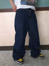 Vintage Back-Printed Denim Pants