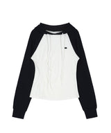 Asymmetric Ruched Hoodie (NAVY)