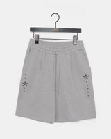 Scent U Studded Pintuck Banding Bermuda Sweatpants
