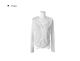 Huo Fake Layered Shirring Hood Zip-Up