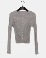 Soap V-neck Slim Fit Tight Long-Sleeved Knit Cardigan