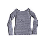 Stripe boat neck T