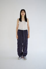 Linen blend Cutout top, Ivory