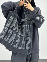 weekend denim shoulder bag