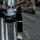 [HFORUS MADE]Layer Shoulder Hooded zip-up IN BLACK