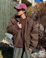 ブリティッシュフード付きフライトウォーマージャケット (ブラック)