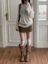 Demay Modern Basic Belt Mini Skirt