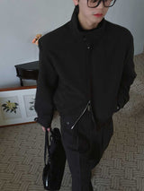 ASCLO Drop Shoulder High Neck Blouson (2color)